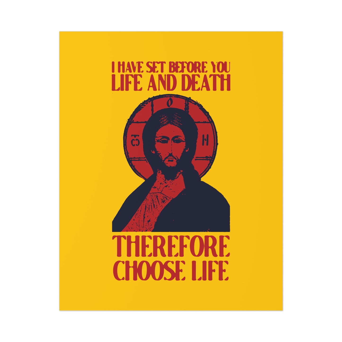 I Have Set Before You Life and Death (Deut. 30:11-20) Yellow Design No. 1 | Orthodox Christian Art Poster