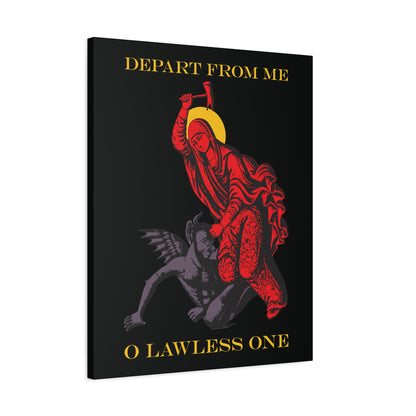 St Marina IconoGraphic (Depart from Me O Lawless One) | Saint Beating the Devil with a Hammer | Orthodox Christian Canvas Art