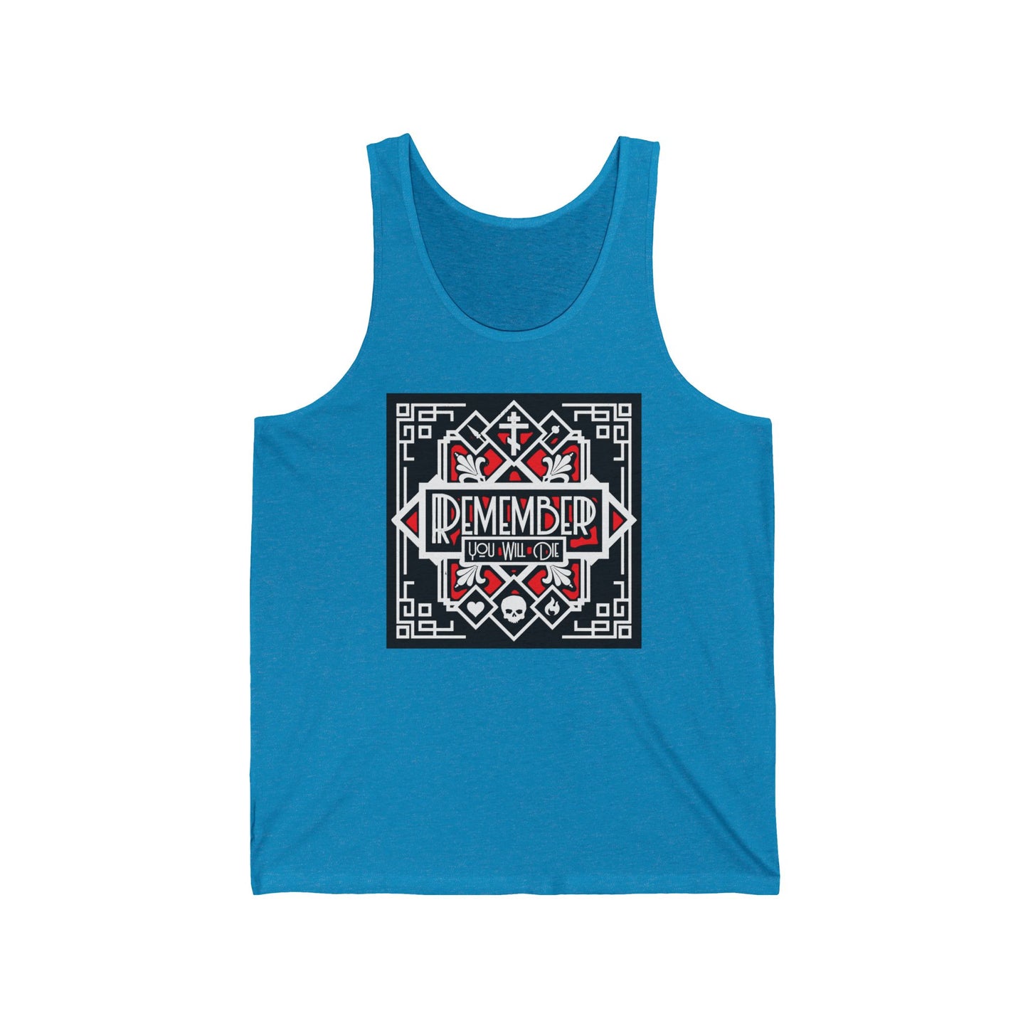 Remember You Will Die: Art Deco Design No.3 | Orthodox Christian Jersey Tank Top / Sleeveless Shirt