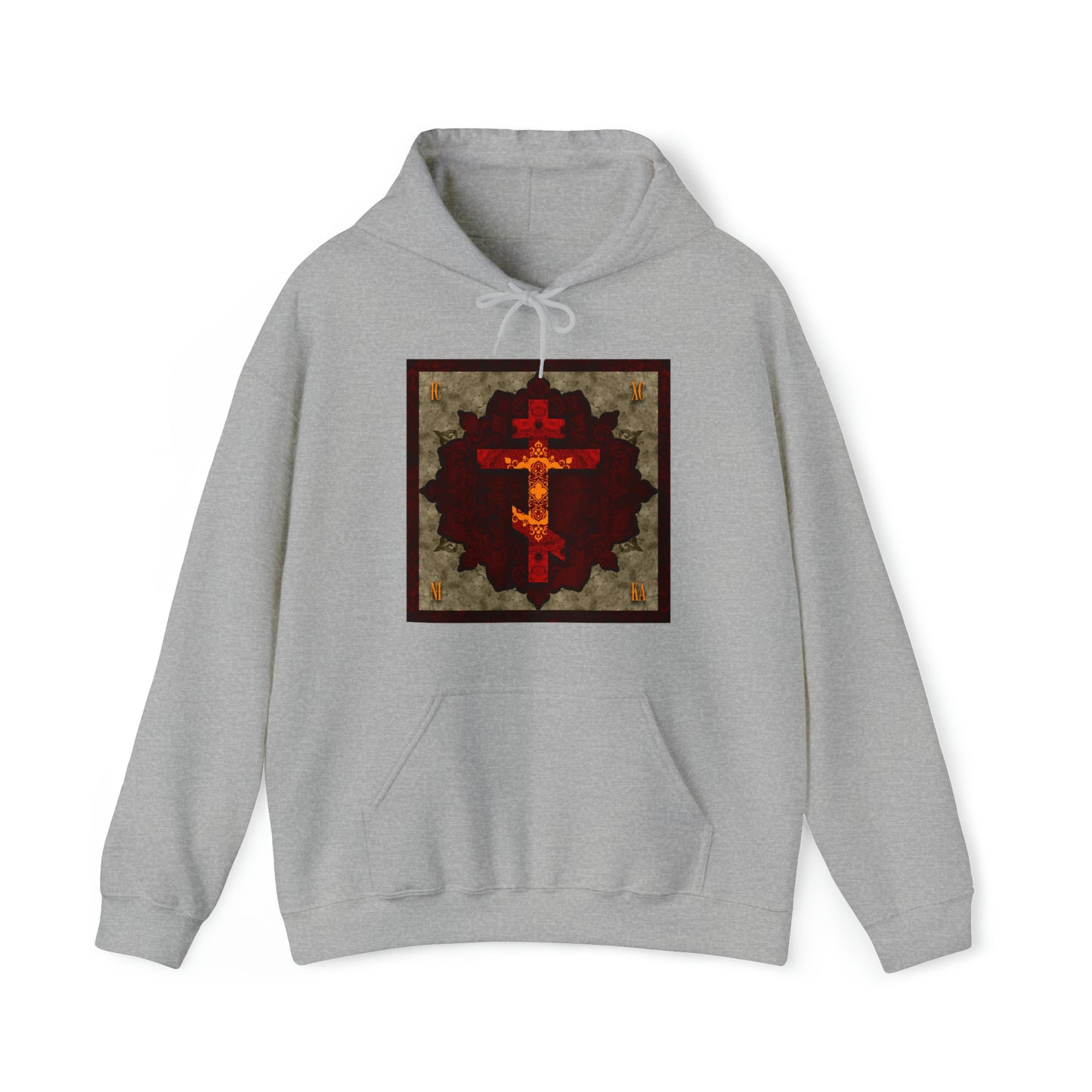 Art Cross: Ætheric Rose Window Cross Design No. 30 | Orthodox Christian Hoodie / Hooded Sweatshirt