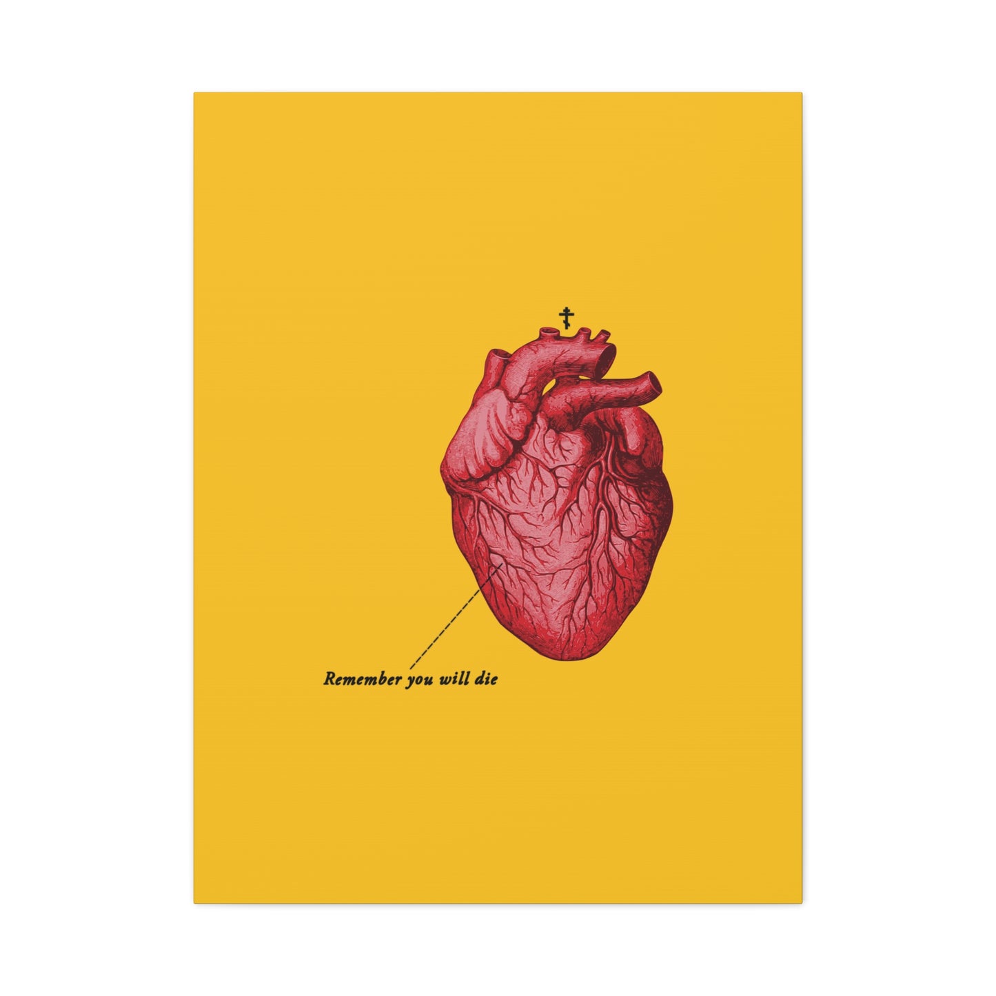 Remember You Will Die Retro Medical Textbook Heart Design | Orthodox Christian Canvas Art