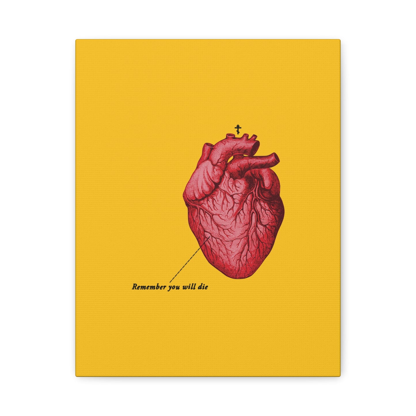 Remember You Will Die Retro Medical Textbook Heart Design | Orthodox Christian Canvas Art