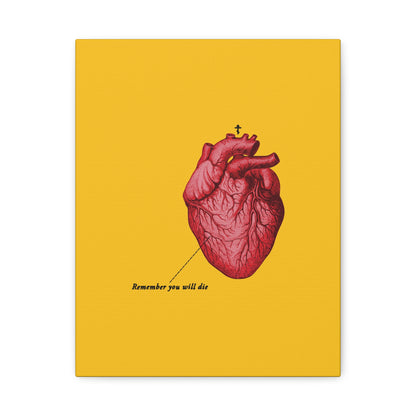 Remember You Will Die Retro Medical Textbook Heart Design | Orthodox Christian Canvas Art