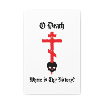 O Death Where is Thy Victory? 1 Cor 15:55 | Cross Stabbing Skull | Spraypaint Aesthetic | Orthodox Christian Canvas Art