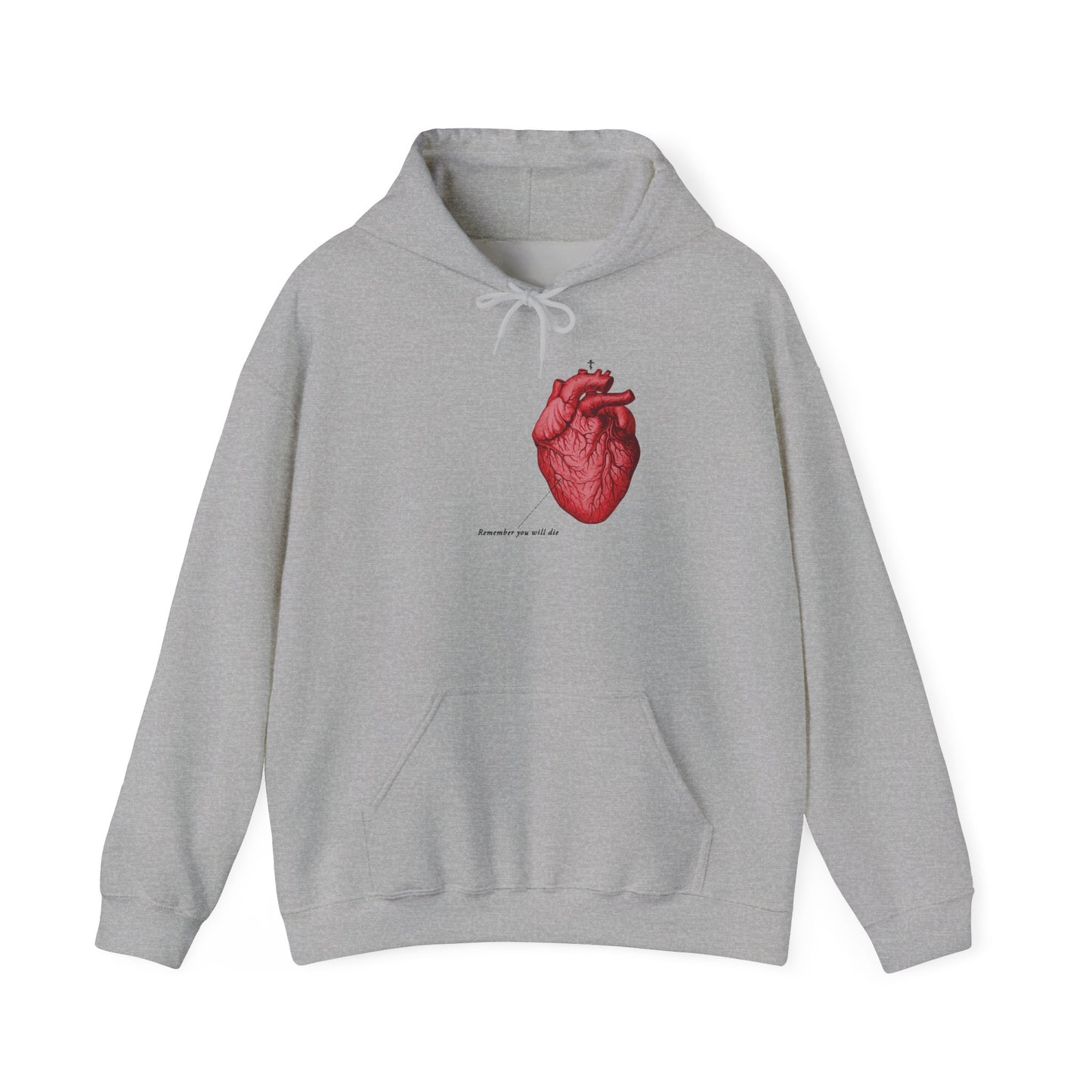 Remember You Will Die | Retro Medical Textbook Heart | Orthodox Cross | Memento Mori | It's Later Than You Think | Orthodox Christian Hoodie