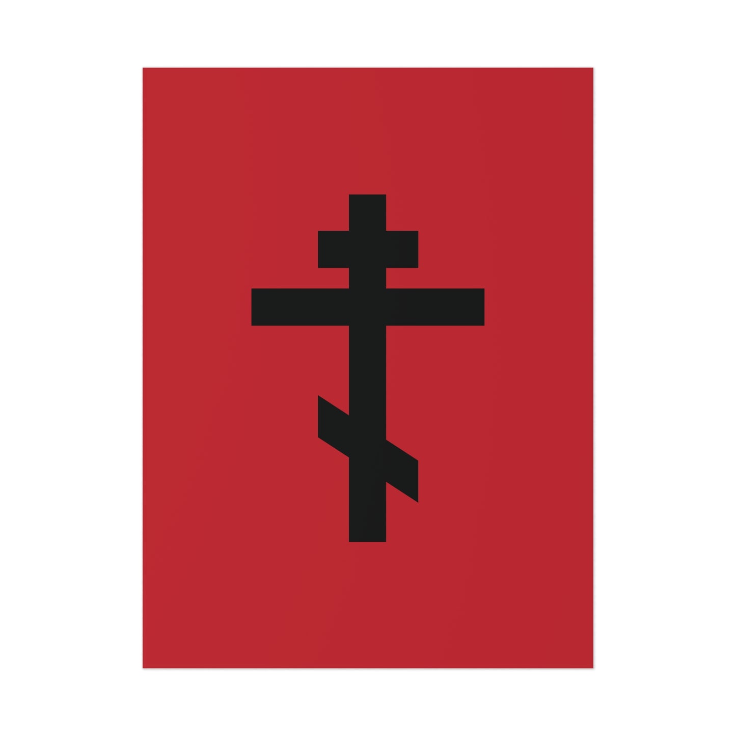 Black Orthodox Cross Red Background | This is My blood of the covenant which is poured out for many for forgiveness of sins | Christian Poster