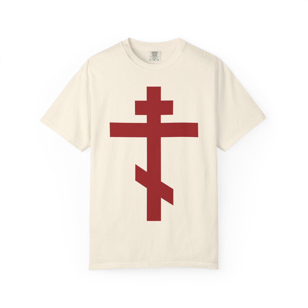 Ivory Red Orthodox Cross | Preserve Thy People By Thy Cross, O Lord | Crucified With Christ | Christ is King T-Shirt.