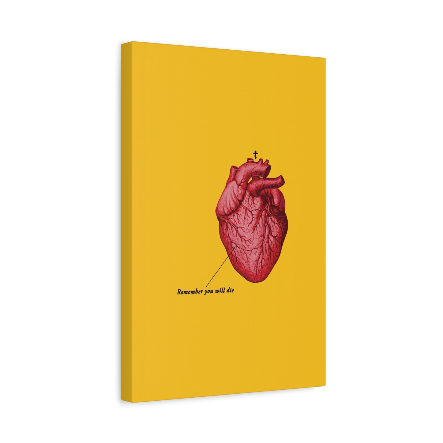 Remember You Will Die Retro Medical Textbook Heart Design | Orthodox Christian Canvas Art