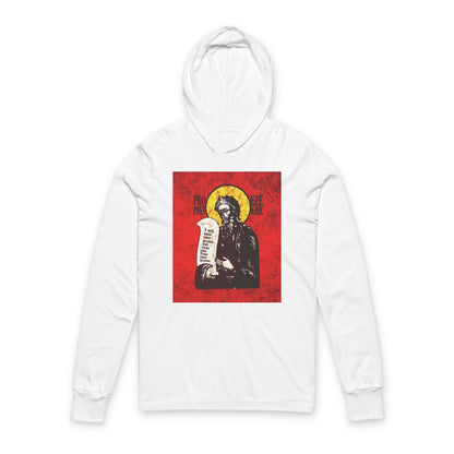 Prophet Ezekiel IconoGraphic | Textured, High Contrast Bright Red and Yellow Design | Old Testament | Orthodox Long Sleeve Hooded Shirt
