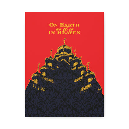 The Church: On Earth As It Is In Heaven | Lord's Prayer | Ancient Russian Wooden Church Design | Orthodox Christian Canvas Art