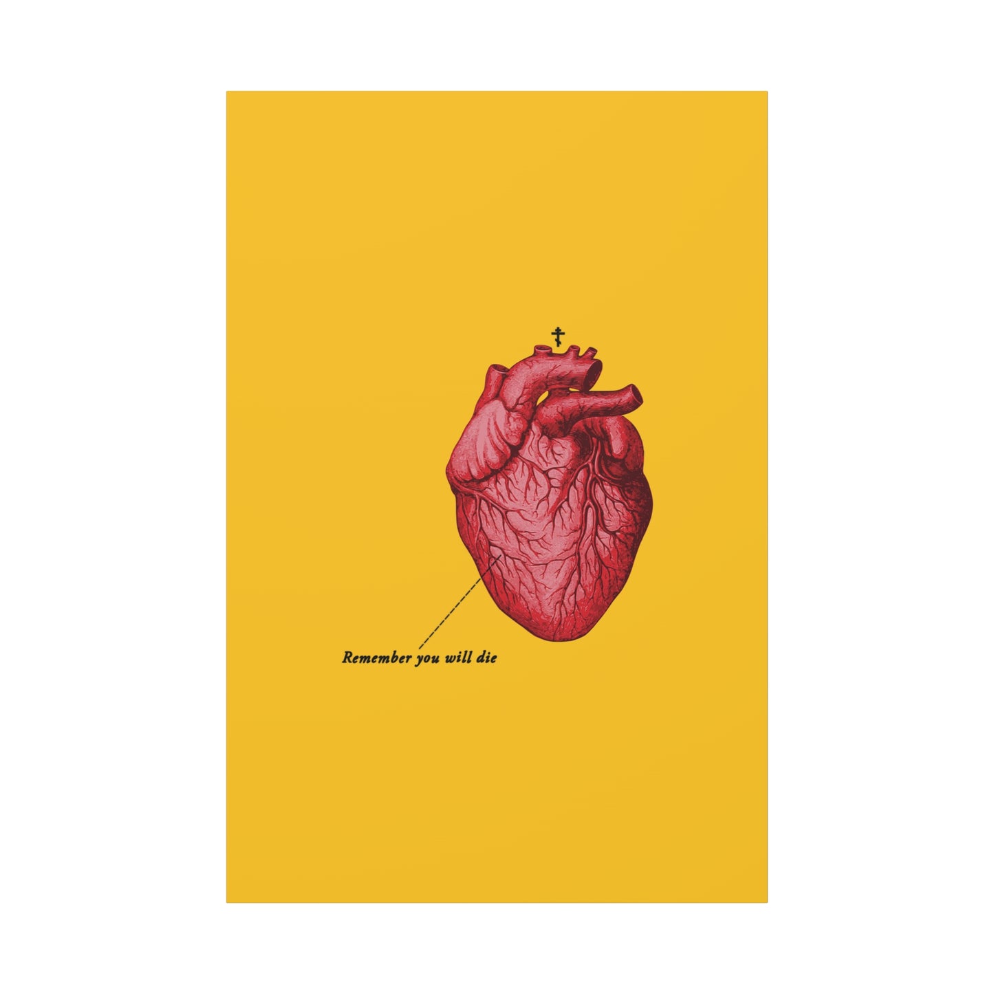 Remember You Will Die Retro Medical Textbook Heart Design | Orthodox Christian Canvas Art