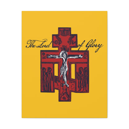 The Lord of Glory | Russian Golgotha Crucifix IconoGraphic (Gold BG) | 1 Corinthians 2:8 | Orthodox Christian Canvas Art