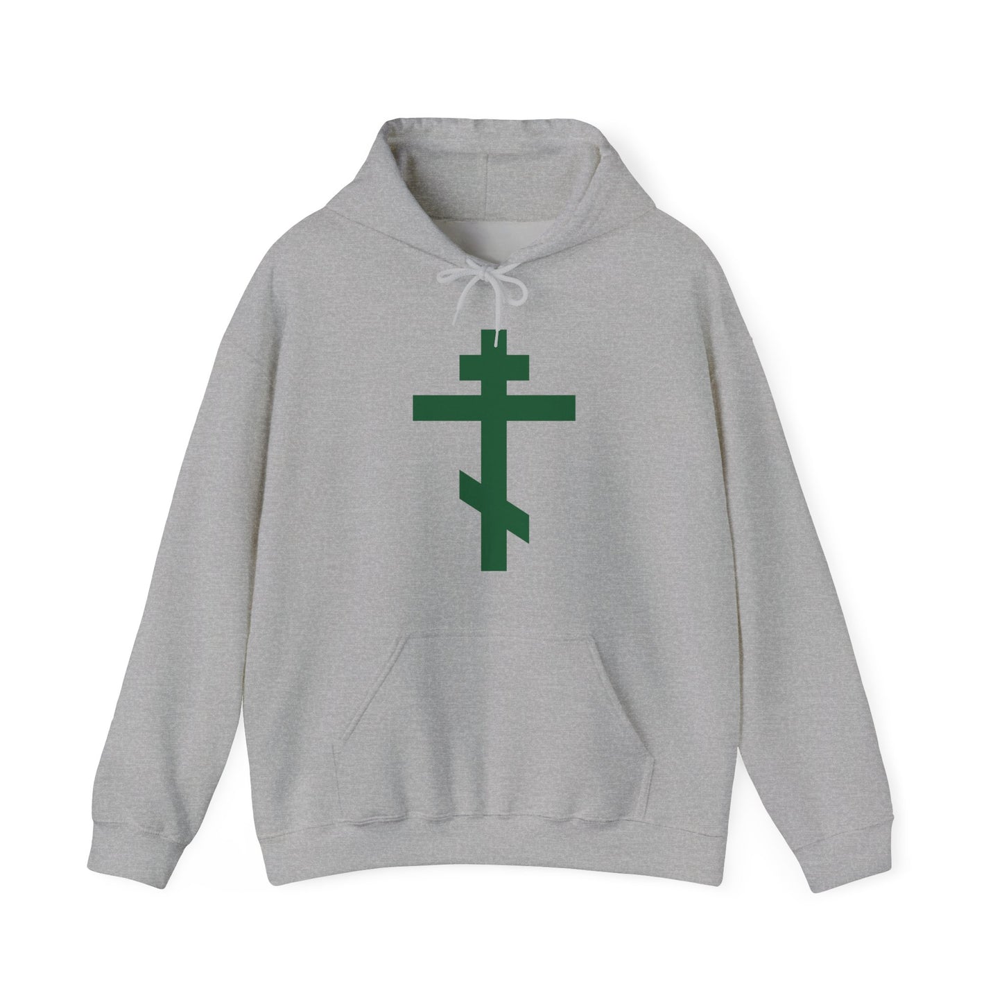 Forest Green Orthodox Tribar Cross | Preserve Thy People By Thy Cross, O Lord | Christ is King | Christian Streetwear Hoodie