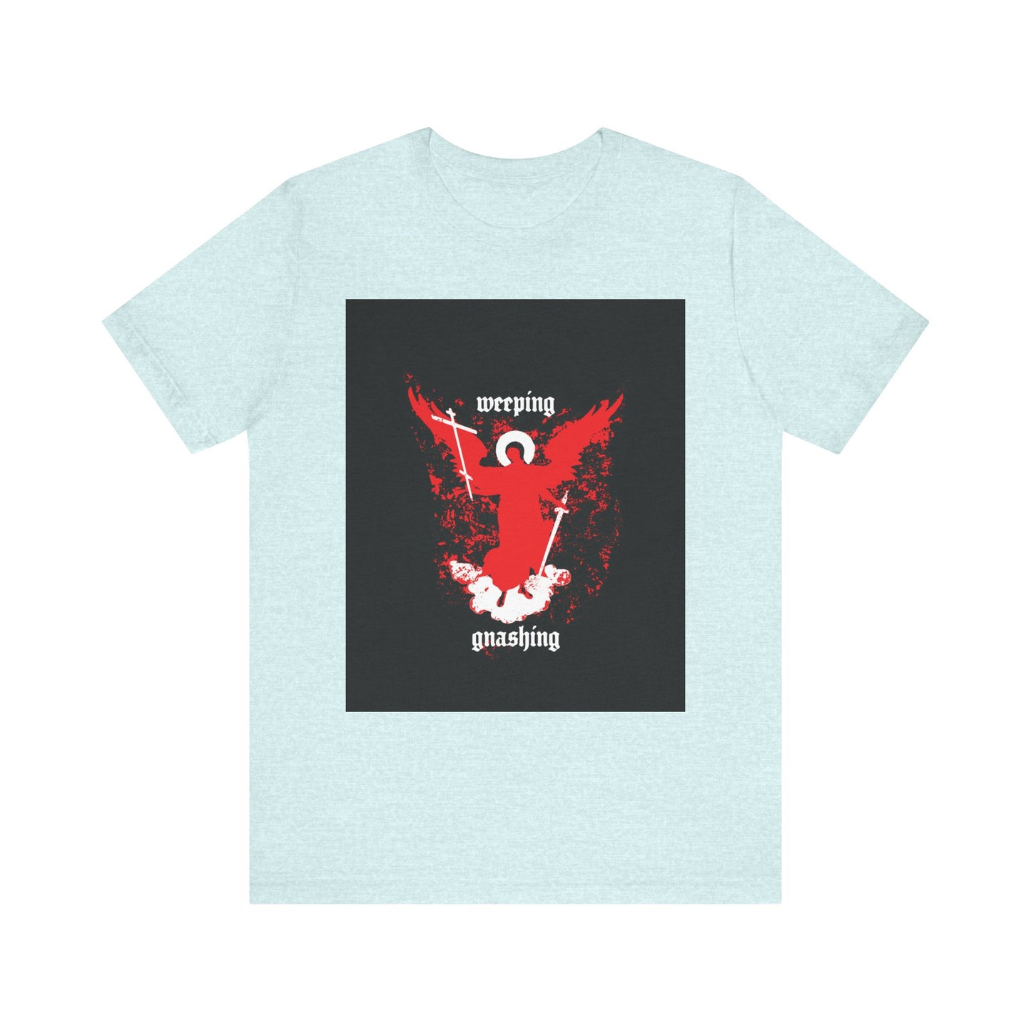 Weeping and Gnashing (Matthew 13:41) | Red Avenging Angel IconoGraphic | Orthodox Christian Lightweight Cotton Unisex Tee