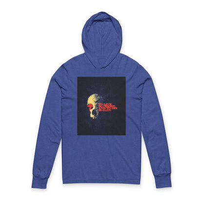 To Live is Christ and to Die is Gain | Phil 1:21 | Retro Texture | Glowing Letters and Cross with Skull | Orthodox Long Sleeve Hooded Shirt