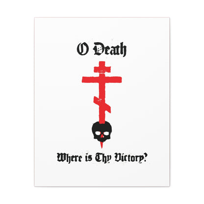 O Death Where is Thy Victory? 1 Cor 15:55 | Cross Stabbing Skull | Spraypaint Aesthetic | Orthodox Christian Canvas Art