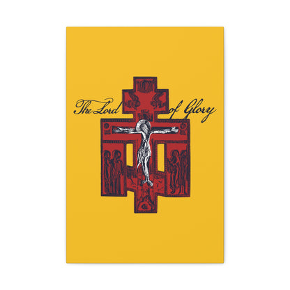 The Lord of Glory | Russian Golgotha Crucifix IconoGraphic (Gold BG) | 1 Corinthians 2:8 | Orthodox Christian Canvas Art