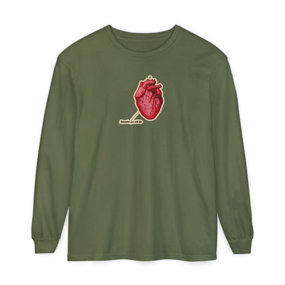 Remember You Will Die Retro Medical Textbook Heart Design | Orthodox Christian Long Sleeve Shirt