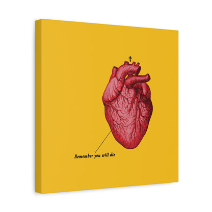 Remember You Will Die Retro Medical Textbook Heart Design | Orthodox Christian Canvas Art