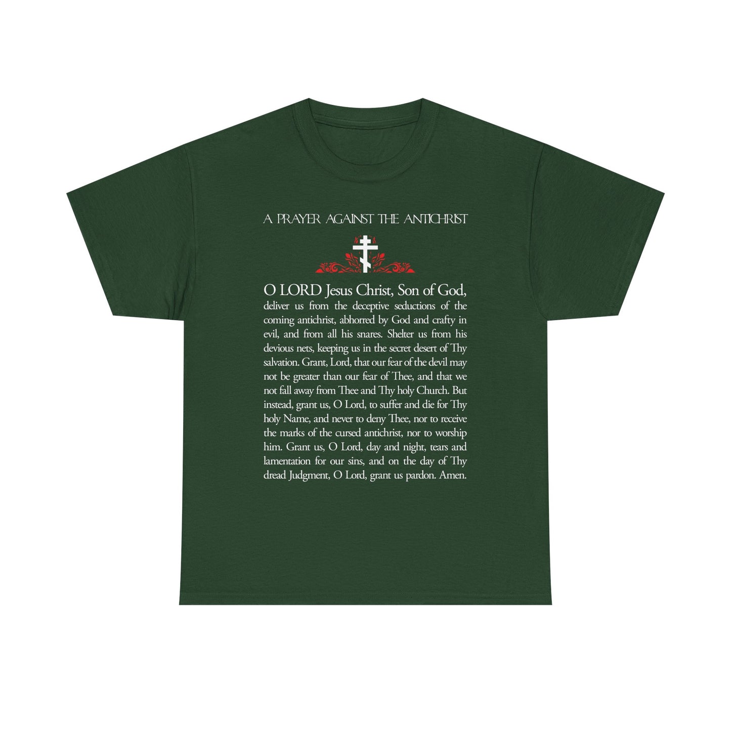 Prayer Against the Antichrist By Elder Anatoly the Younger of Optina | Christ is King | Book of Revelation | Midweight Cotton Orthodox Unisex Tee