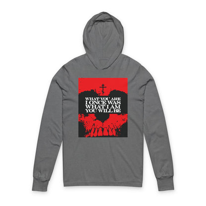 What You Are, I Once Was. What I Am, You Will Be | Memento Mori | Red Skull Remembrance of Death | Orthodox Long Sleeve Hooded Shirt