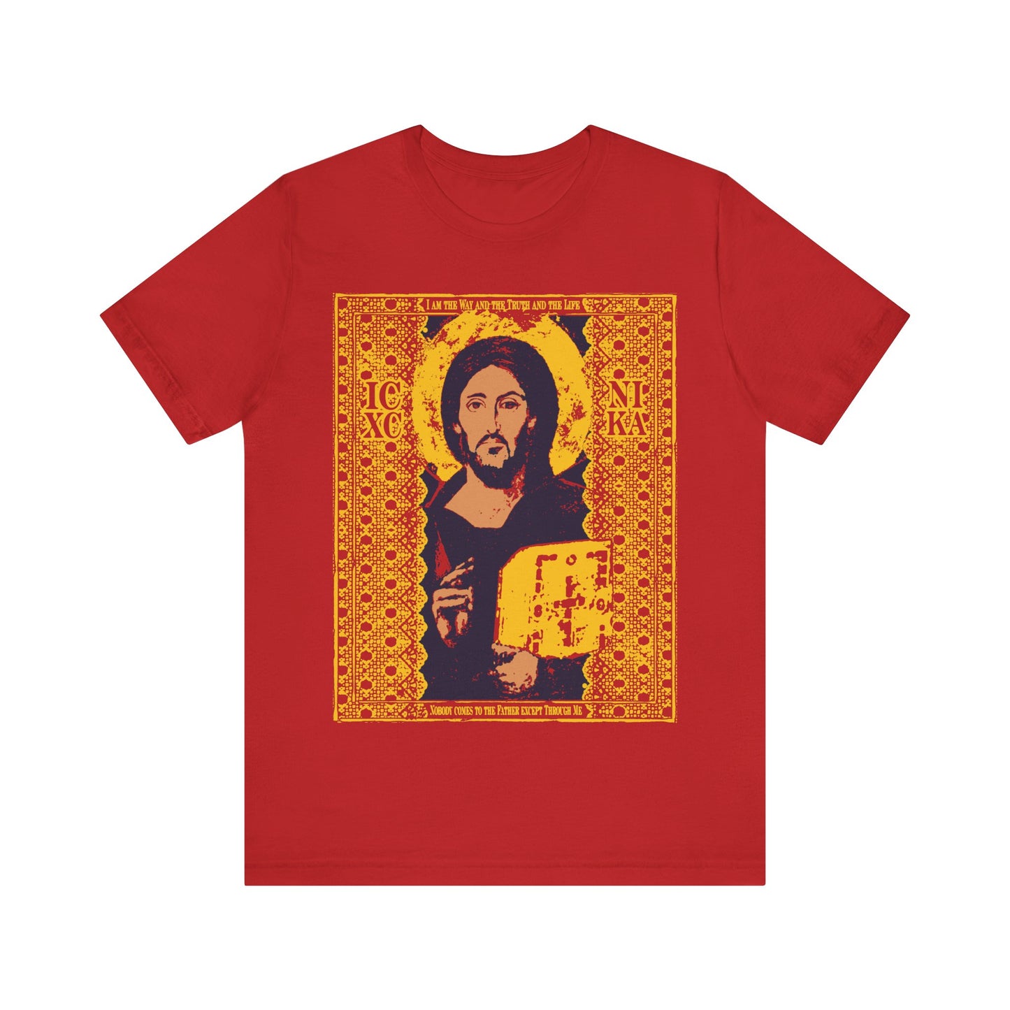 Jesus Christ Sinai Pantocrator IconoGraphic No. 1 | Orthodox Christian T-Shirt