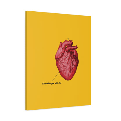 Remember You Will Die Retro Medical Textbook Heart Design | Orthodox Christian Canvas Art