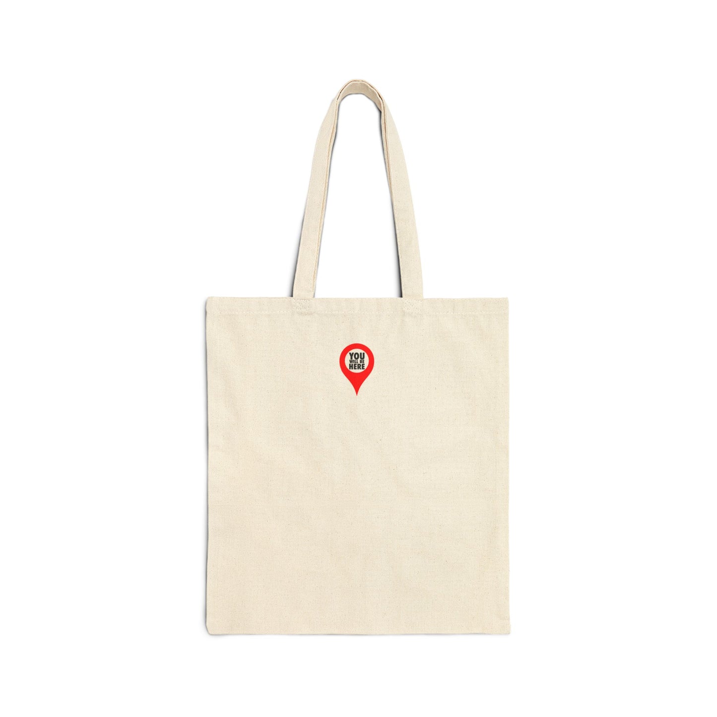 Natural tote bag with skull and map marker design, featuring "What You Are I Once Was" text—a memento mori inspired by St. Ignatius Brianchaninov.