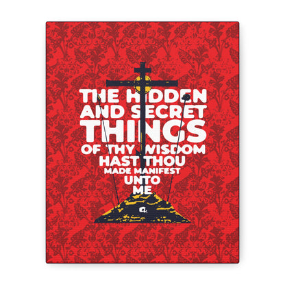 The Hidden and Secret Things of Thy Wisdom (Psalm 50/51) | Golgotha Cross | Skull of Adam | Orthodox Christian Canvas Art