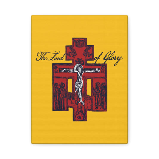 The Lord of Glory | Russian Golgotha Crucifix IconoGraphic (Gold BG) | 1 Corinthians 2:8 | Orthodox Christian Canvas Art
