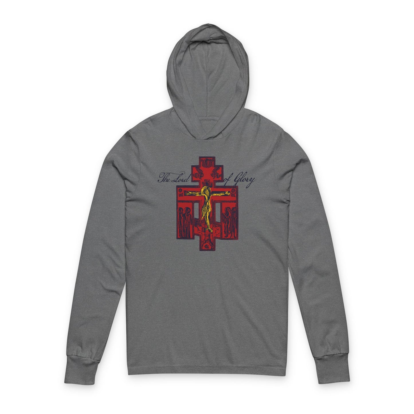 The Lord of Glory | Russian Golgotha Crucifix IconoGraphic | 1 Corinthians 2:8 | Orthodox Long Sleeve Hooded Shirt
