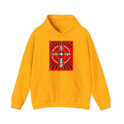 Red ICXC NIKA Enniskillen Celtic Cross | Lorica of St. Patrick | Shield Prayer | Orthodox Christian Hoodie