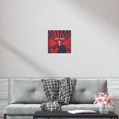 What Shall it Profit a Man | Matthew 16:26 | Soul Is Greater Than World | Red Earth White Cross | Orthodox Christian Art Poster