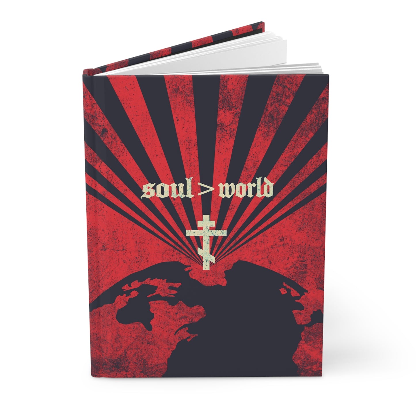 What Shall it Profit a Man | Matthew 16:26 | Soul Is Greater Than World | Red Earth White Cross | Orthodox Christian Hardcover Journal