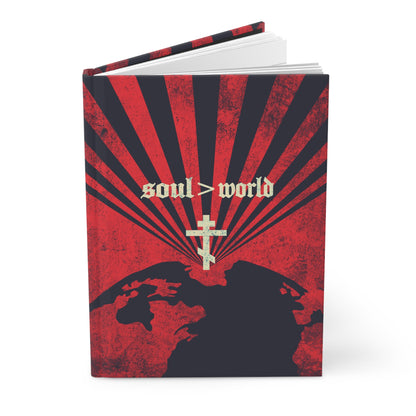 What Shall it Profit a Man | Matthew 16:26 | Soul Is Greater Than World | Red Earth White Cross | Orthodox Christian Hardcover Journal