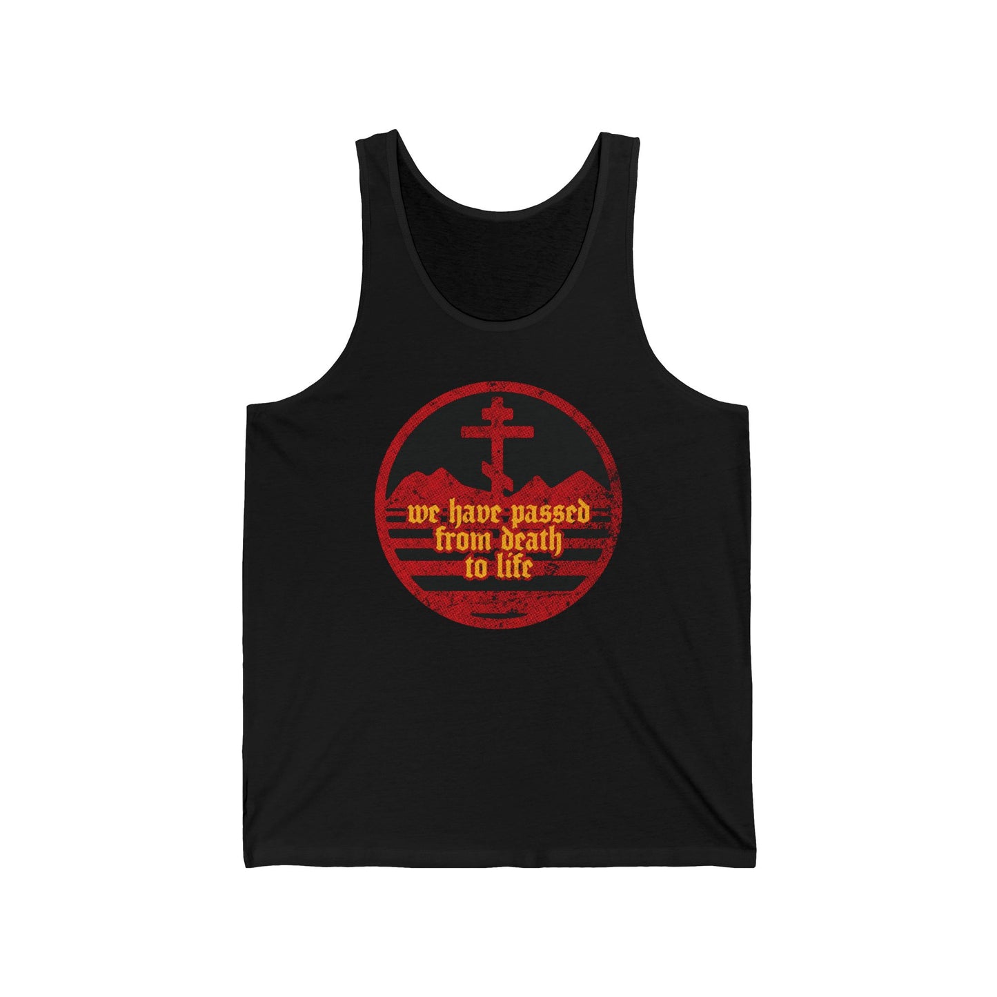 We Have Passed From Death to Life (1 John 3:14) No. 1 | Orthodox Christian Jersey Tank Top / Sleeveless Shirt