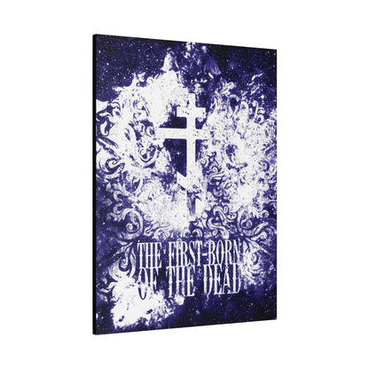 The First-Born of the Dead | Glowing White & Blue Textured Cosmic Orthodox Cross | Resurrection & Apocalypse | Christian Canvas Art