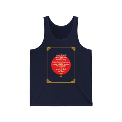 Let Us Conquer the World (St John Chrysostom) No.1 | Orthodox Christian Jersey Tank Top / Sleeveless Shirt