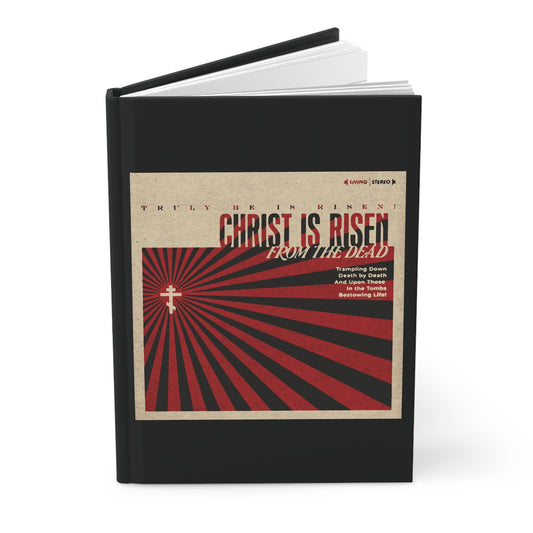 Christ is Risen from the Dead | Paschal Troparion | Retro LP Cover Design | Orthodox Christian Accessory | Hardcover Journal