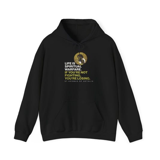 Life is Spiritual Warfare | St Kosmas of Aetolia | Gustave Dore | David & Goliath | Unseen Warfare | Orthodox Christian Hoodie