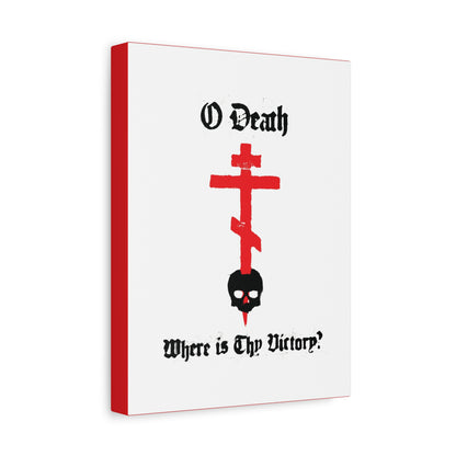 O Death Where is Thy Victory? 1 Cor 15:55 | Cross Stabbing Skull | Spraypaint Aesthetic | Orthodox Christian Canvas Art