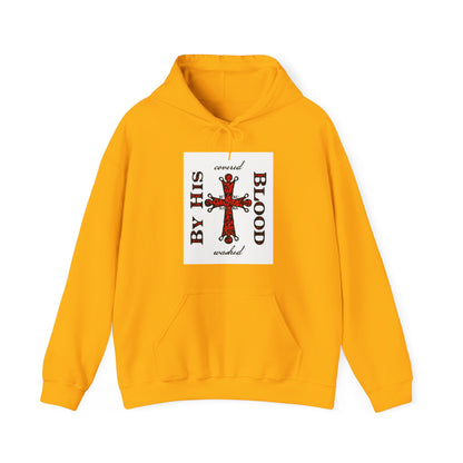 Washed/Covered By His Blood (1 John 1:7) | ICXC NIKA Ornate Red Orthodox Cross | Orthodox Christian Hoodie / Hooded Sweatshirt