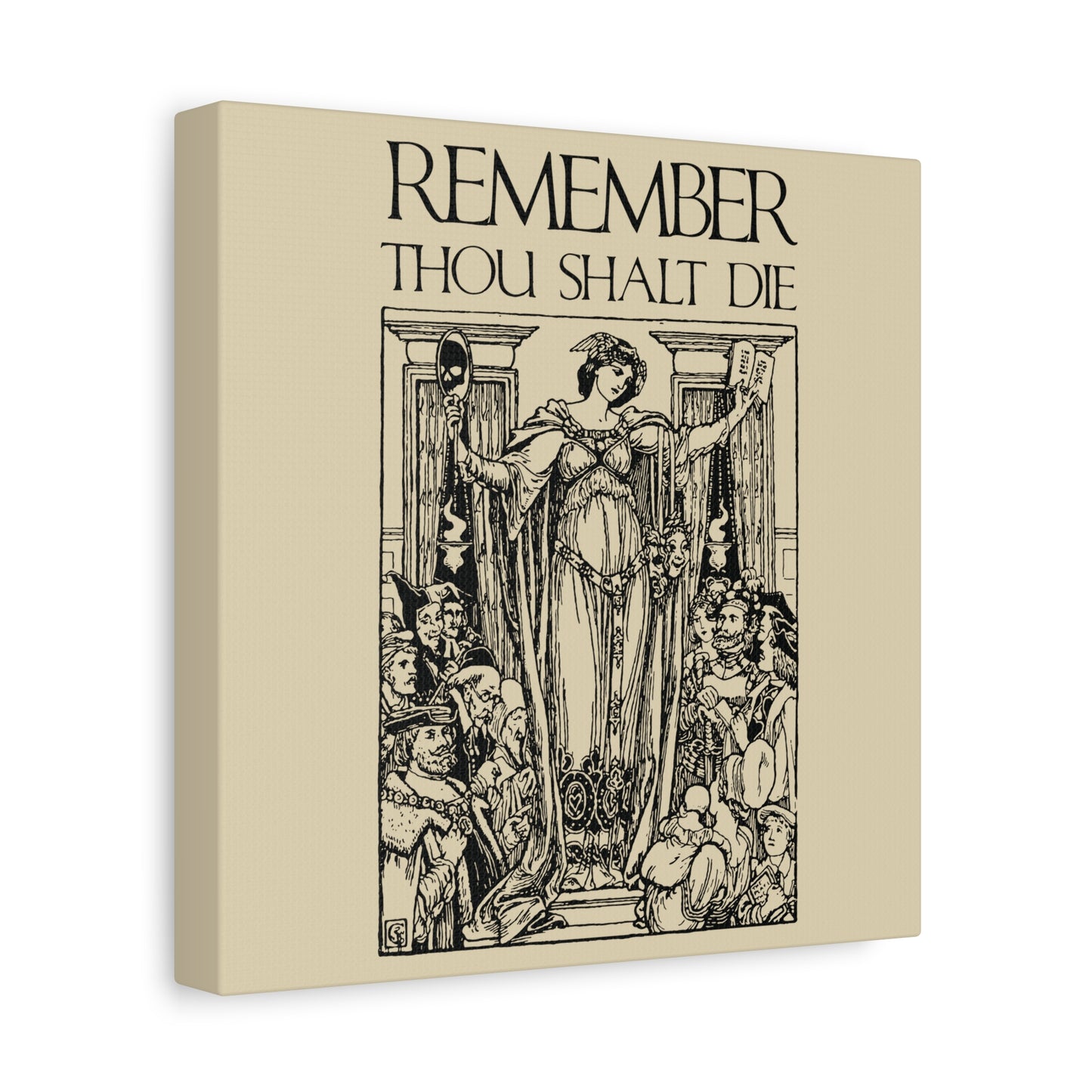Remember You Will Die Shakespearean Design | Memento Mori | Classic Woodcut Illustration Aesthetic | Christian Wall Art