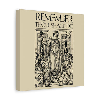 Remember You Will Die Shakespearean Design | Memento Mori | Classic Woodcut Illustration Aesthetic | Christian Wall Art