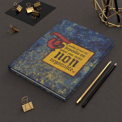 The Quality of Your Life Depends on What You Make Non-Negotiable is a motivational Orthodox Christian blank journal—perfect for reflecting on priorities and embracing uncompromising Christianity.
