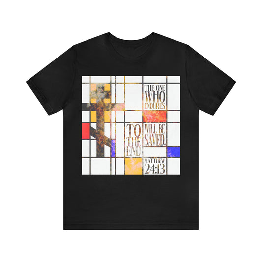 The One Who Endures - Mondrian Design No. 2 | Orthodox Christian T-Shirt
