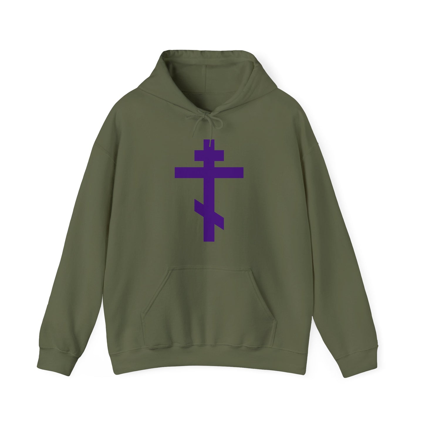 Purple Orthodox Tribar Cross | Preserve Thy People By Thy Cross, O Lord | Christ is King | Christian Streetwear Hoodie