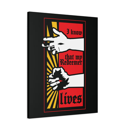 I Know That My Redeemer Lives (Job 19:25) | Comic Book Style Design | Resurrected Jesus Fist with Divine Power | Orthodox Christian Wall Art