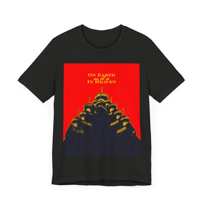 The Church: On Earth As It Is In Heaven | Lord's Prayer | Ancient Russian Wooden Church Design | Orthodox Christian Cotton T-Shirt