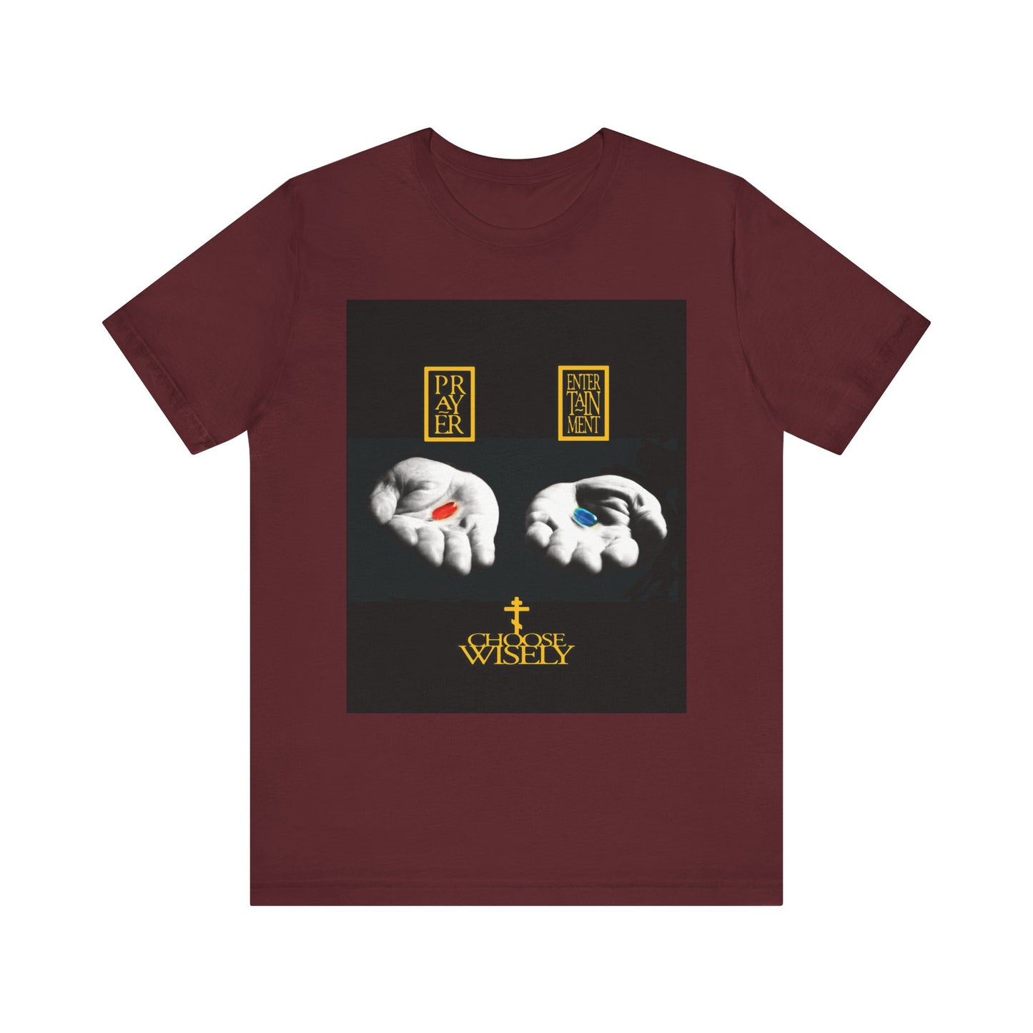 Red Pill, Blue Pill - Prayer Vs Entertainment - Choose Wisely | The Matrix | Orthodox Christian Lightweight Cotton T-Shirt